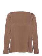 Kelly Blouse Tops Blouses Long-sleeved Brown Ahlvar Gallery