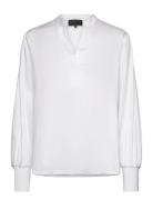 Lr-Isla Solid Tops Shirts Long-sleeved White Levete Room