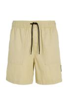 Linen Short Bottoms Shorts Casual Beige Calvin Klein Jeans