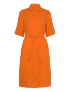 Rel Linen Ss Shirt Dress Knælang Kjole Orange GANT