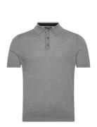 Mondsey Tops Knitwear Short Sleeve Knitted Polos Grey Ted Baker London