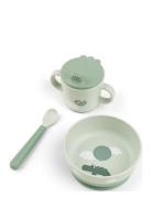 Foodie Første Spisesæt Happy Clouds Grøn Home Meal Time Dinner Sets Gr...