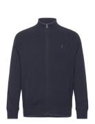 Textured Cotton Full-Zip Sweater Tops Sweatshirts & Hoodies Sweatshirt...