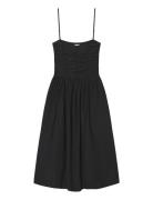 Silkey Smock Dress Knælang Kjole Black Once Untold