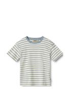 T-Shirt S/S Fabian Tops T-Kortærmet Skjorte Blue Wheat