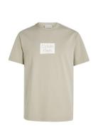 Cut Out Shadow Logo T-Shirt Tops T-Kortærmet Skjorte Beige Calvin Klei...