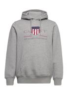 Reg Archive Shield Hoodie Tops Sweatshirts & Hoodies Hoodies Grey GANT