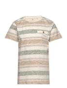 T-Shirt Ss Stripe Tops T-Kortærmet Skjorte Multi/patterned En Fant