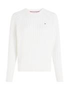 Co Cable C-Nk Sweater Tops Knitwear Jumpers White Tommy Hilfiger