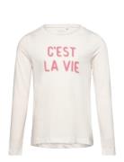 Nkfviolet Ls Loose Top Tops T-shirts Long-sleeved T-Skjorte White Name...