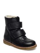 Boots - Flat - With Velcro Vinterstøvler Med Burrebånd Black ANGULUS