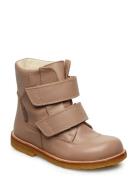 Boots - Flat - With Velcro Vinterstøvler Med Burrebånd Brown ANGULUS