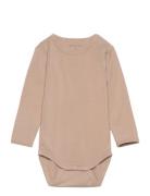 Body Ls Bodies Long-sleeved Beige Minymo