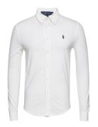 Featherweight Mesh-Lsl-Knt Designers Shirts Casual White Polo Ralph La...