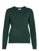 Viril O-Neck L/S Knit Top - Noos Tops Knitwear Jumpers Green Vila