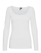 Vmmaxi My Ls Soft Uneck Noos Tops T-shirts & Tops Long-sleeved White V...