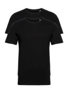 Jacbasic Crew Neck Tee Ss 2 Pack Noos Tops T-Kortærmet Skjorte Black J...