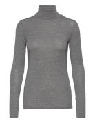 Matima T-Neck Tee Tops T-shirts & Tops Long-sleeved Grey Second Female