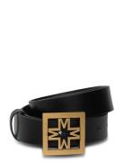 Iconic Thin Leather Belt Bælte Black Malina