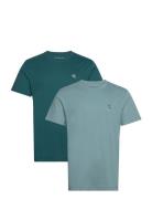 2 Pack Monologo T-Shirt Tops T-Kortærmet Skjorte Blue Calvin Klein Jea...