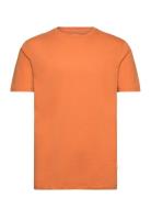 Mens Stretch Crew Neck Tee S/S Tops T-Kortærmet Skjorte Orange Lindber...