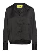Jxeva Ls Comfort Satin Shirt Tops Shirts Long-sleeved Black JJXX