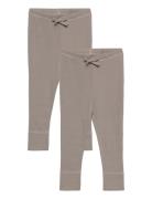 2 Pack Rib Jersey Leggings Bottoms Leggings Grey Copenhagen Colors