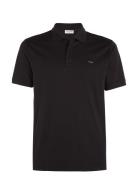Smooth Cotton Slim Polo Tops Polos Short-sleeved Black Calvin Klein