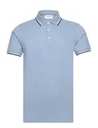 Polo Shirt With Contrast Piping Tops Polos Short-sleeved Blue Lindberg...