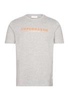 Copenhagen Print Tee S/S Tops T-Kortærmet Skjorte Grey Lindbergh