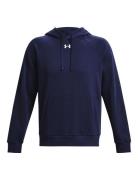 Ua Rival Fleece Hoodie Sport Sweatshirts & Hoodies Hoodies Navy Under ...