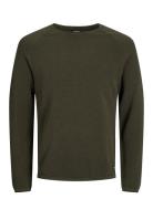 Jjehill Knit Crew Neck Noos Tops Knitwear Round Necks Khaki Green Jack...