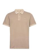 Sunfaded Pique Ss Rugger Tops Polos Short-sleeved Beige GANT