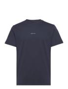 Slhaspen Print Ss O-Neck Tee Noos Tops T-Kortærmet Skjorte Navy Select...