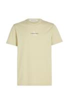 Monologo Regular Tee Tops T-Kortærmet Skjorte Beige Calvin Klein Jeans