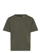 Regular Fit Badge T-Shirt - Gots/Ve Tops T-Kortærmet Skjorte Khaki Gre...