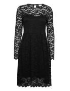 Vikalila L/S Lace Dress - Noos Knælang Kjole Black Vila