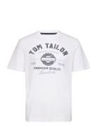 Logo Tee Tops T-Kortærmet Skjorte White Tom Tailor
