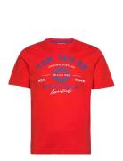 T-Shirt With Logo Print Tops T-Kortærmet Skjorte Red Tom Tailor