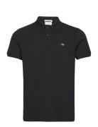 Slim Shield Ss Pique Polo Tops Polos Short-sleeved Black GANT