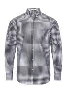 Reg Poplin Gingham Shirt Tops Shirts Casual Black GANT