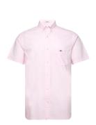 Reg Classic Poplin Ss Shirt Tops Shirts Short-sleeved Pink GANT