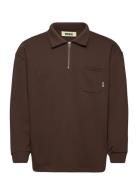 Wbdom Half-Zip Sweat Designers Sweatshirts & Hoodies Sweatshirts Brown...