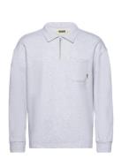 Dom Half-Zip Sweat Designers Sweatshirts & Hoodies Sweatshirts Grey Wo...