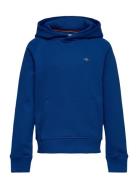 Shield Hoodie Tops Sweatshirts & Hoodies Hoodies Blue GANT