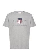 Reg Archive Shield Ss T-Shirt Tops T-Kortærmet Skjorte Grey GANT
