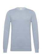 Cotton Pique C-Neck Tops Knitwear Round Necks Blue GANT