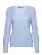 Onlatia L/S V-Neck Cuff Knt Noos Tops Knitwear Jumpers Blue ONLY