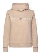 Reg Printed Graphic Hoodie Tops Sweatshirts & Hoodies Hoodies Beige GA...