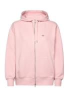 Rel Shield Zip Hoodie Tops Sweatshirts & Hoodies Hoodies Pink GANT
